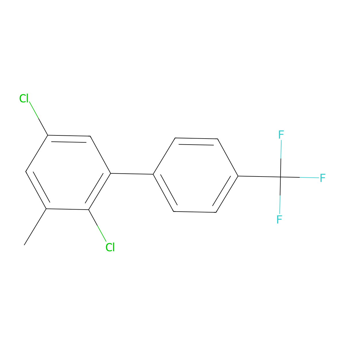 2,5-Dichloro-3-methyl-4'-(trifluoromethyl)-1,1'-biphenyl molecular structure, CAS 2918828-27-8