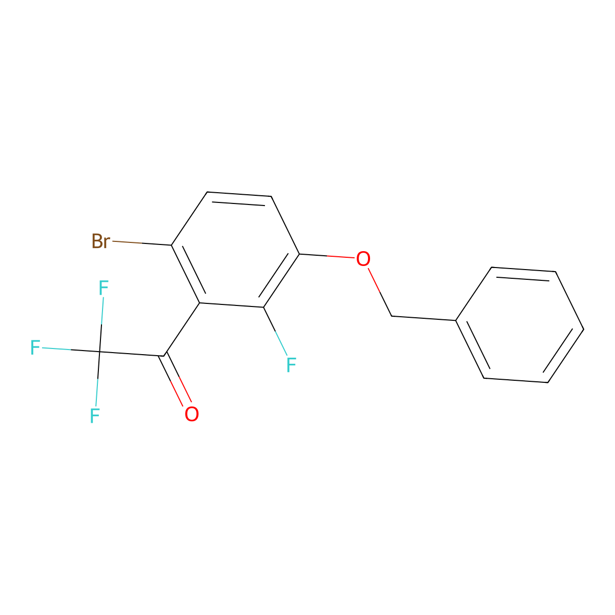 1-(3-(BenZyloxy)-6-bromo-2-fluorophenyl)-2,2,2-trifluoroethanone molecular structure, CAS 2918828-50-7