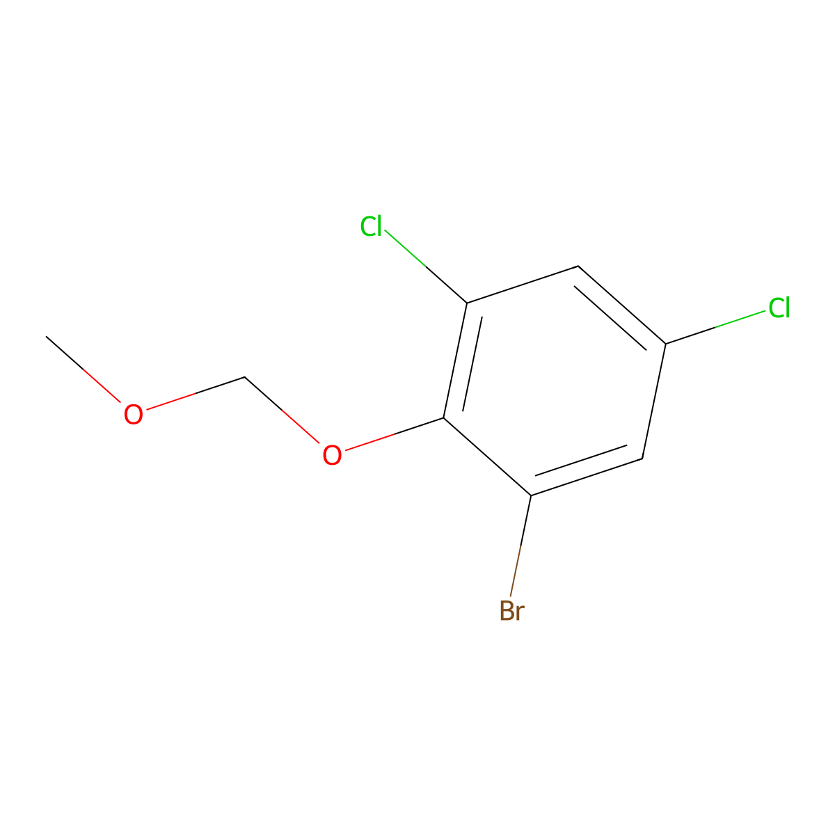 1-Bromo-3,5-dichloro-2-(methoxymethoxy)benzene molecular structure, CAS 2918828-72-3