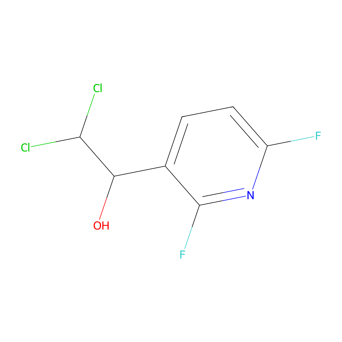 2,2-Dichloro-1-(2,6-difluoropyridin-3-yl)ethanol molecular structure, CAS 2918828-82-5