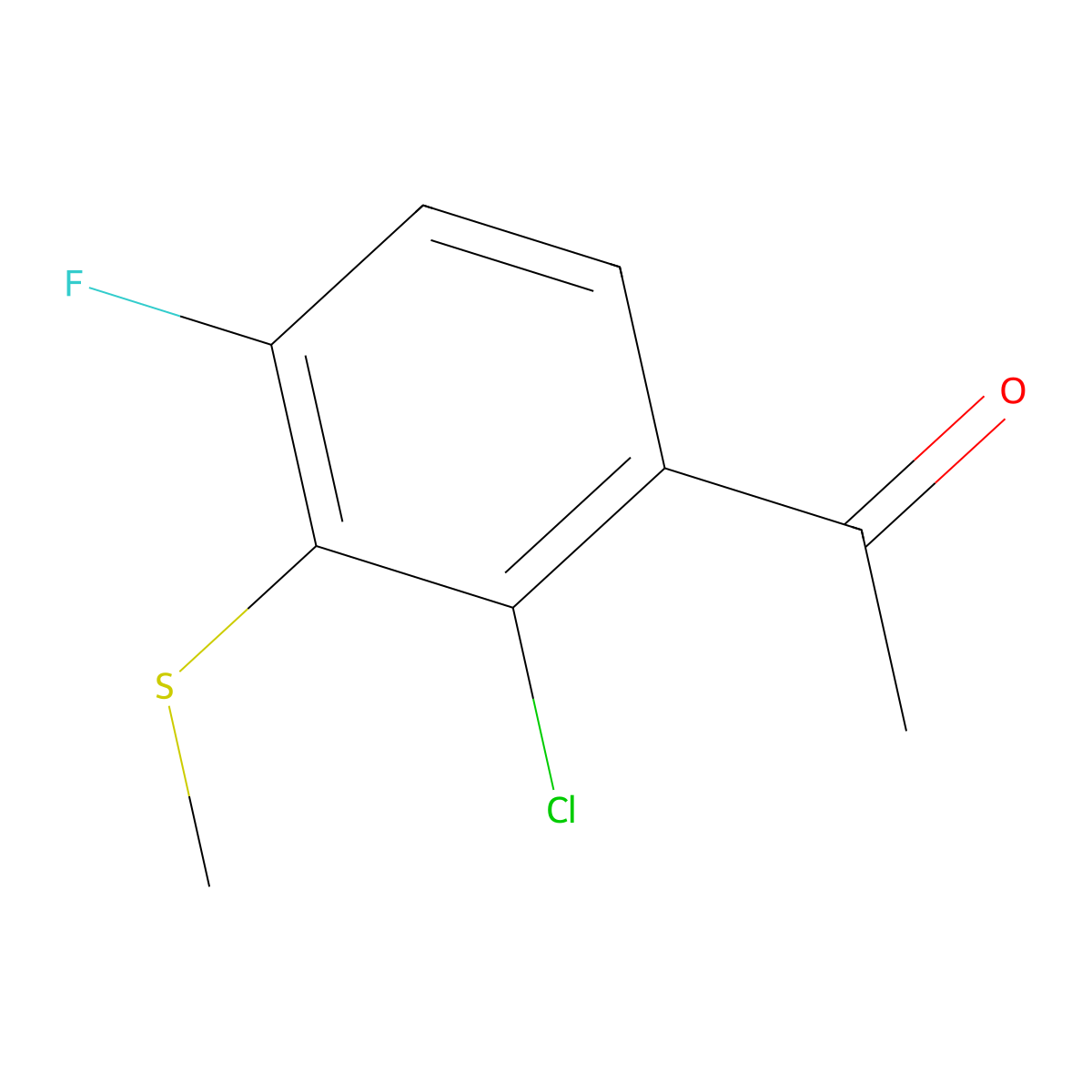 1-(2-Chloro-4-fluoro-3-(methylthio)phenyl)ethanone molecular structure, CAS 2918828-94-9