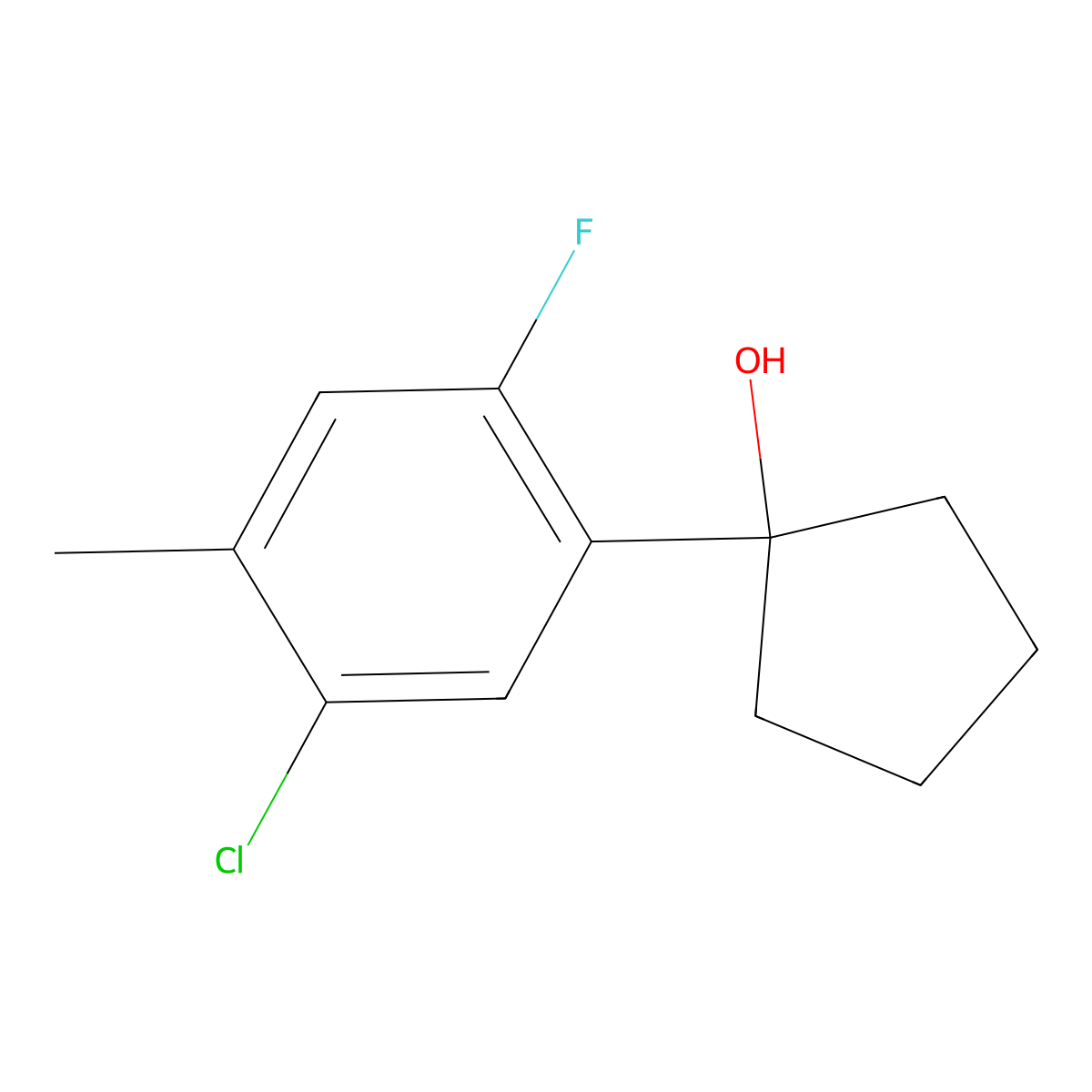 1-(5-Chloro-2-fluoro-4-methylphenyl)cyclopentanol molecular structure, CAS 2918829-48-6