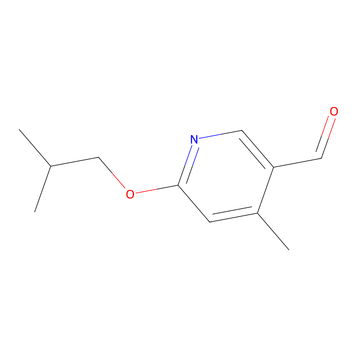 6-Isobutoxy-4-methylnicotinaldehyde molecular structure, CAS 2918829-64-6