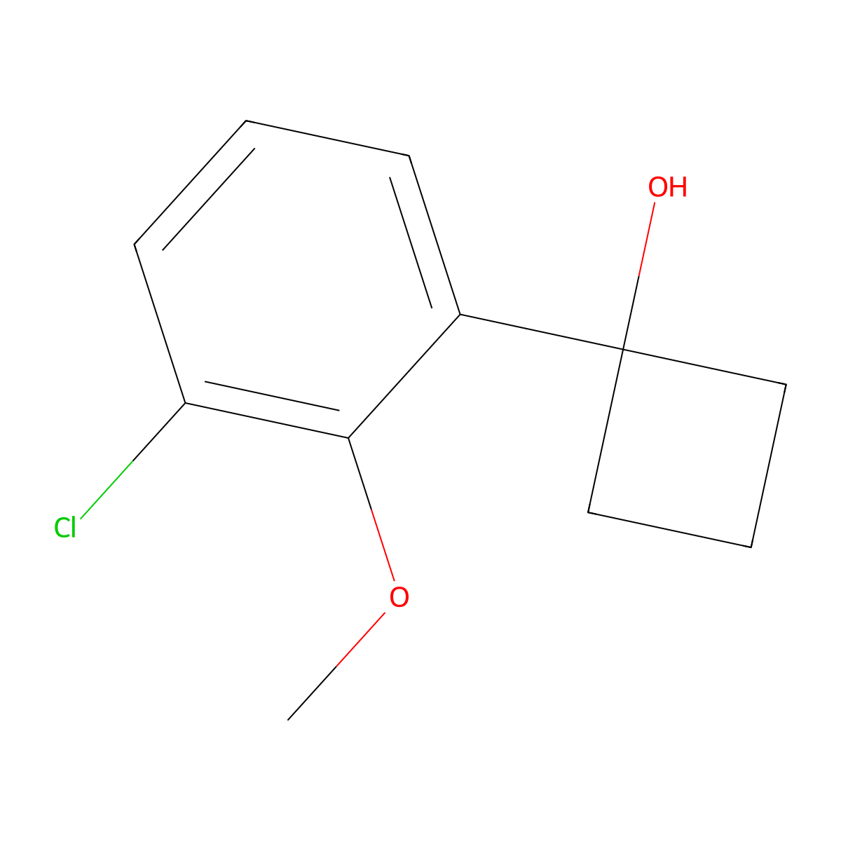 1-(3-Chloro-2-methoxyphenyl)cyclobutanol molecular structure, CAS 2918830-08-5