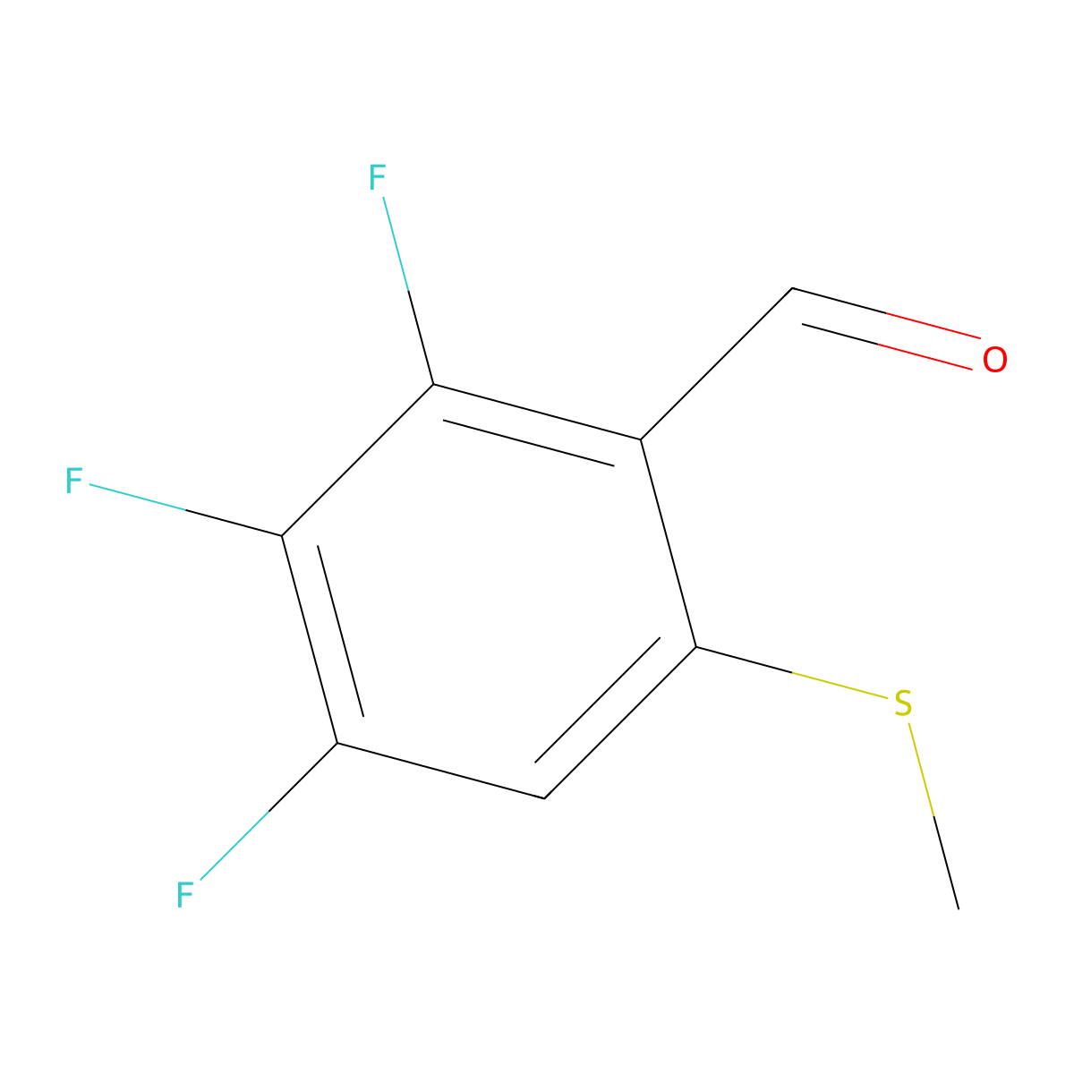 2,3,4-Trifluoro-6-(methylthio)benzaldehyde molecular structure, CAS 2918830-29-0