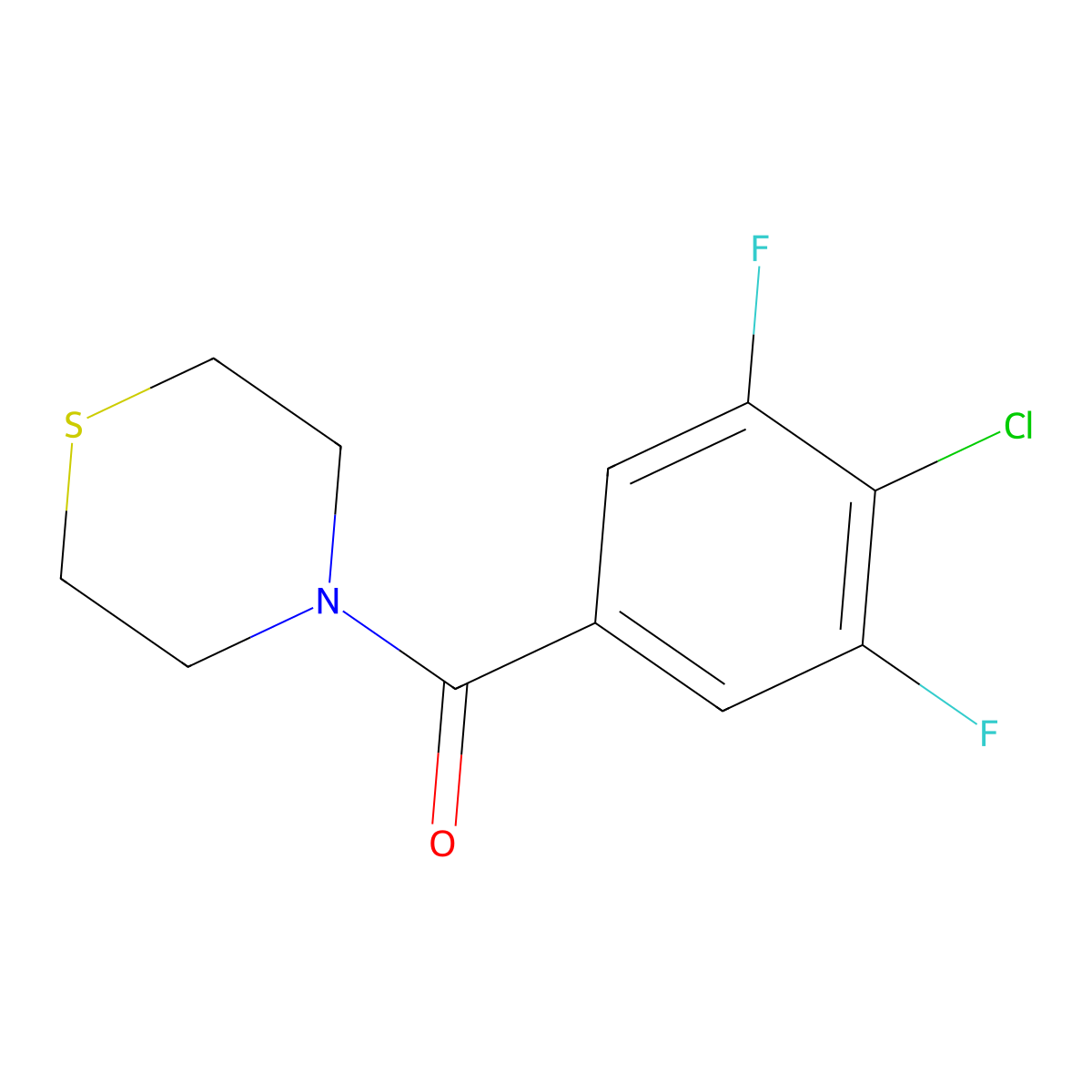 (4-Chloro-3,5-difluorophenyl)(thiomorpholino)methanone molecular structure, CAS 2918830-54-1