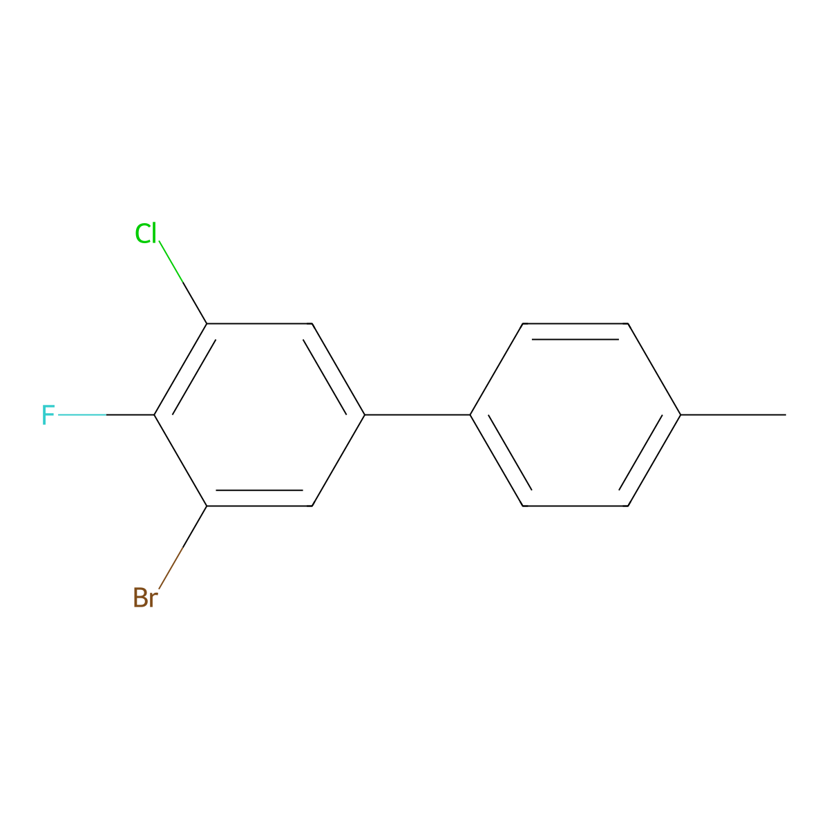 3-Bromo-5-chloro-4-fluoro-4'-methyl-1,1'-biphenyl molecular structure, CAS 2918830-59-6