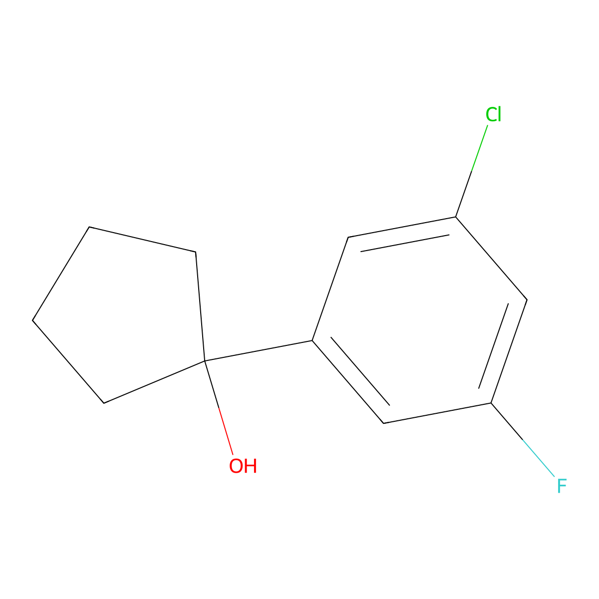 1-(3-Chloro-5-fluorophenyl)cyclopentanol molecular structure, CAS 2918831-22-6