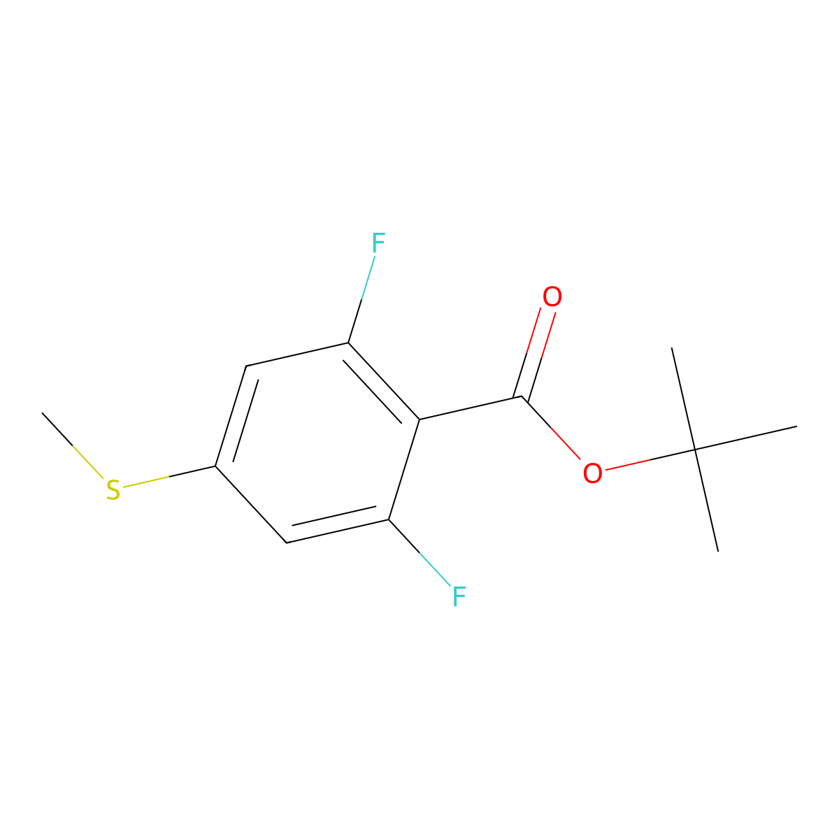 Tert-butyl 2,6-difluoro-4-(methylthio)benzoate molecular structure, CAS 2918831-30-6