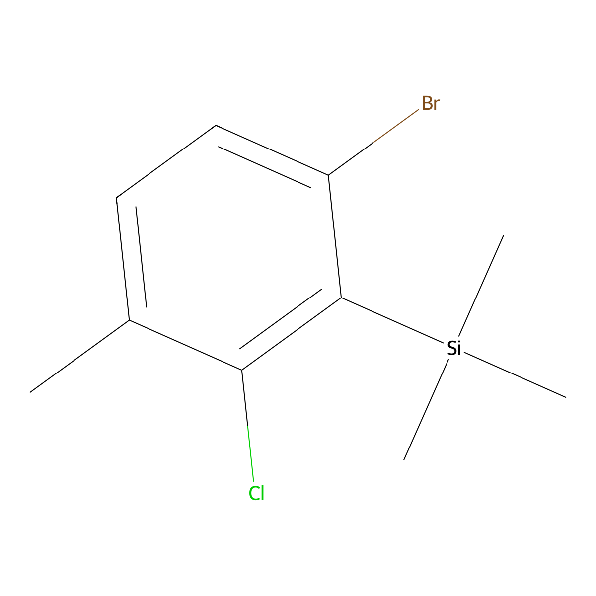 (6-Bromo-2-chloro-3-methylphenyl)trimethylsilane molecular structure, CAS 2918831-33-9