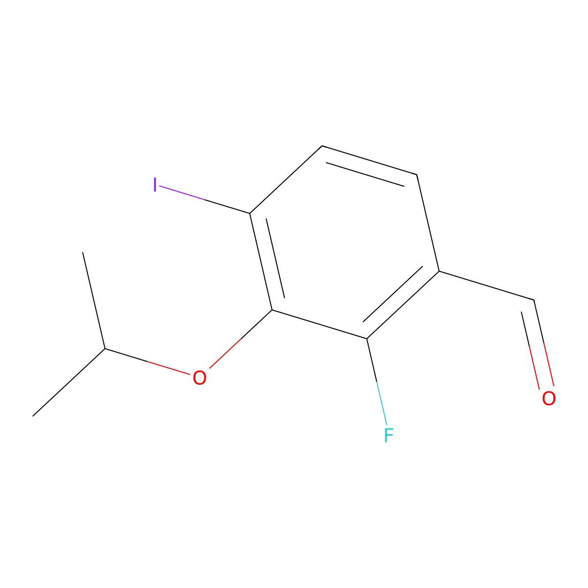 2-Fluoro-4-iodo-3-isopropoxybenzaldehyde molecular structure, CAS 2918831-94-2