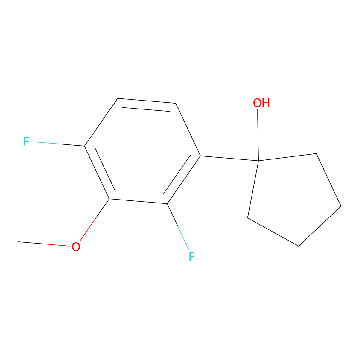 1-(2,4-Difluoro-3-methoxyphenyl)cyclopentanol molecular structure, CAS 2918832-45-6