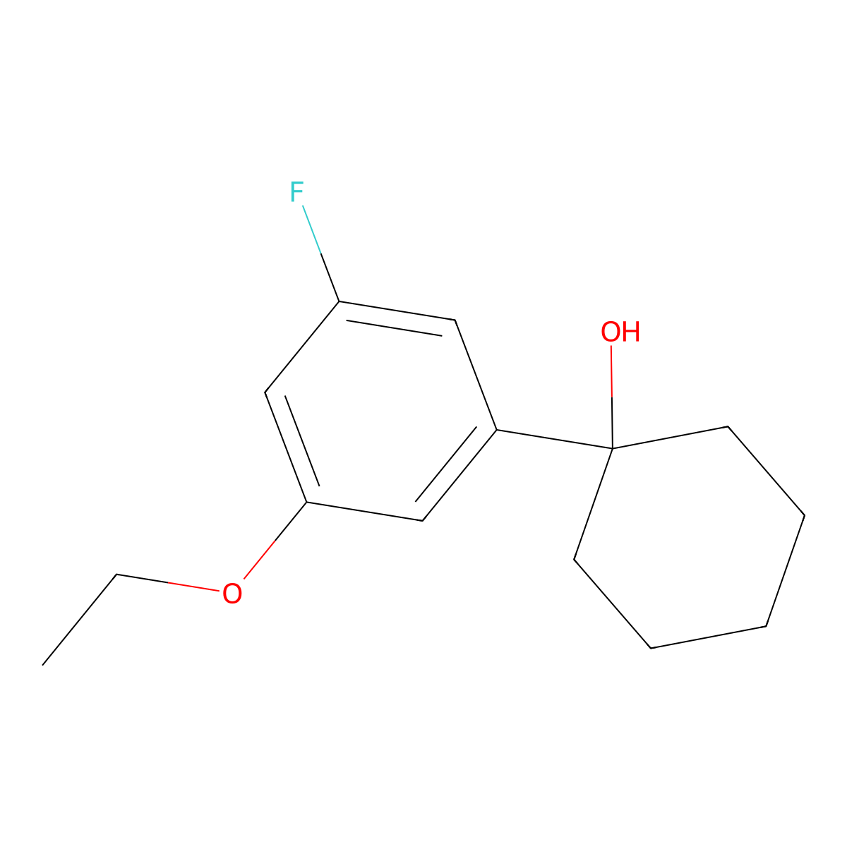 1-(3-Ethoxy-5-fluorophenyl)cyclohexanol molecular structure, CAS 2918832-60-5