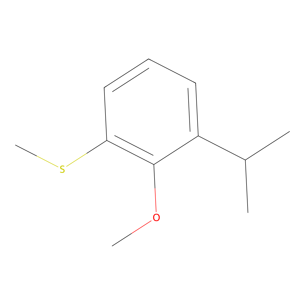 (3-Isopropyl-2-methoxyphenyl)(methyl)sulfane molecular structure, CAS 2918833-32-4
