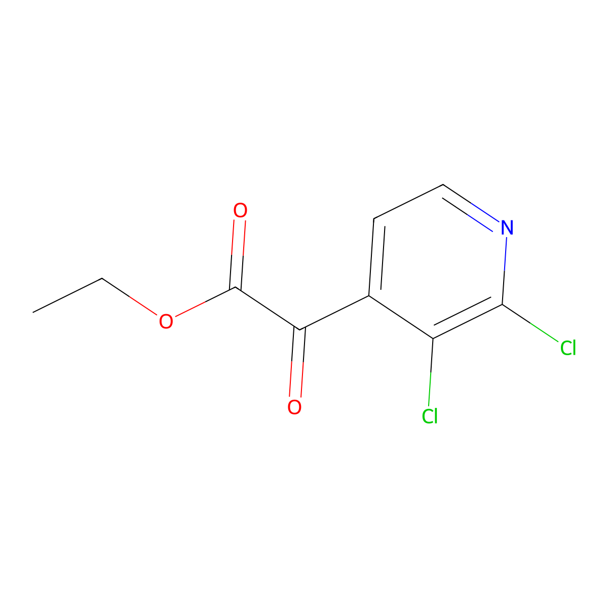 Ethyl 2-(2,3-dichloropyridin-4-yl)-2-oxoacetate molecular structure, CAS 2918833-40-4