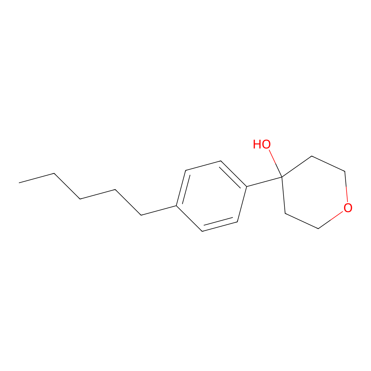 4-(4-Pentylphenyl)tetrahydro-2H-pyran-4-ol molecular structure, CAS 2918833-50-6