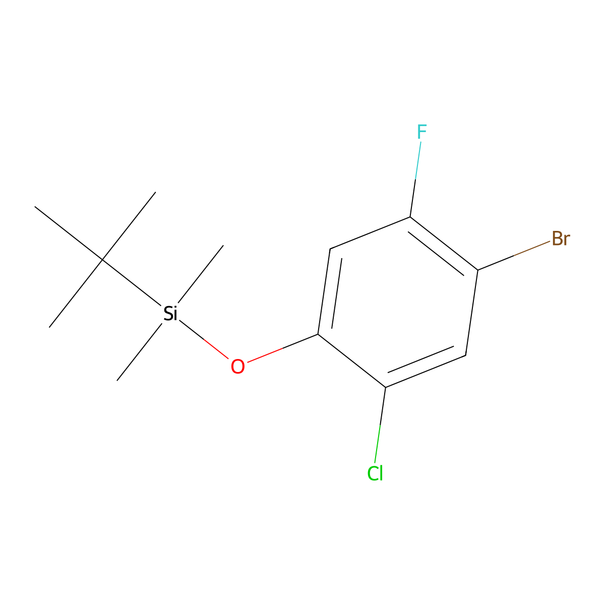 (4-Bromo-2-chloro-5-fluorophenoxy)(tert-butyl)dimethylsilane molecular structure, CAS 2918833-54-0