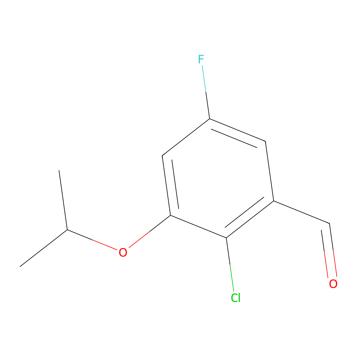 2-Chloro-5-fluoro-3-isopropoxybenZaldehyde molecular structure, CAS 2918833-76-6