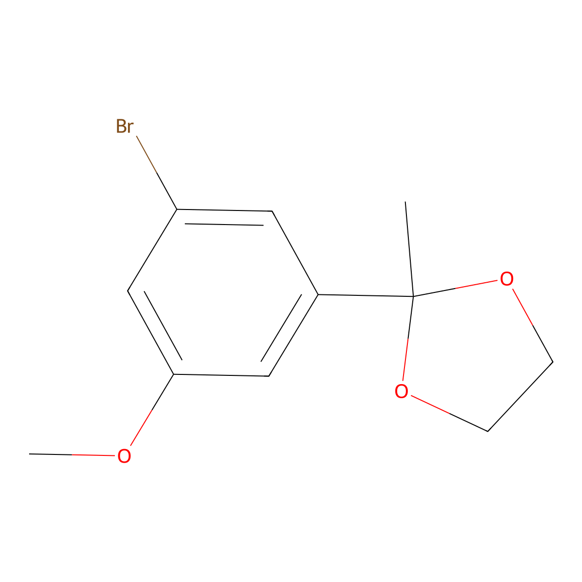 2-(3-Bromo-5-methoxyphenyl)-2-methyl-1,3-dioxolane molecular structure, CAS 2918834-18-9