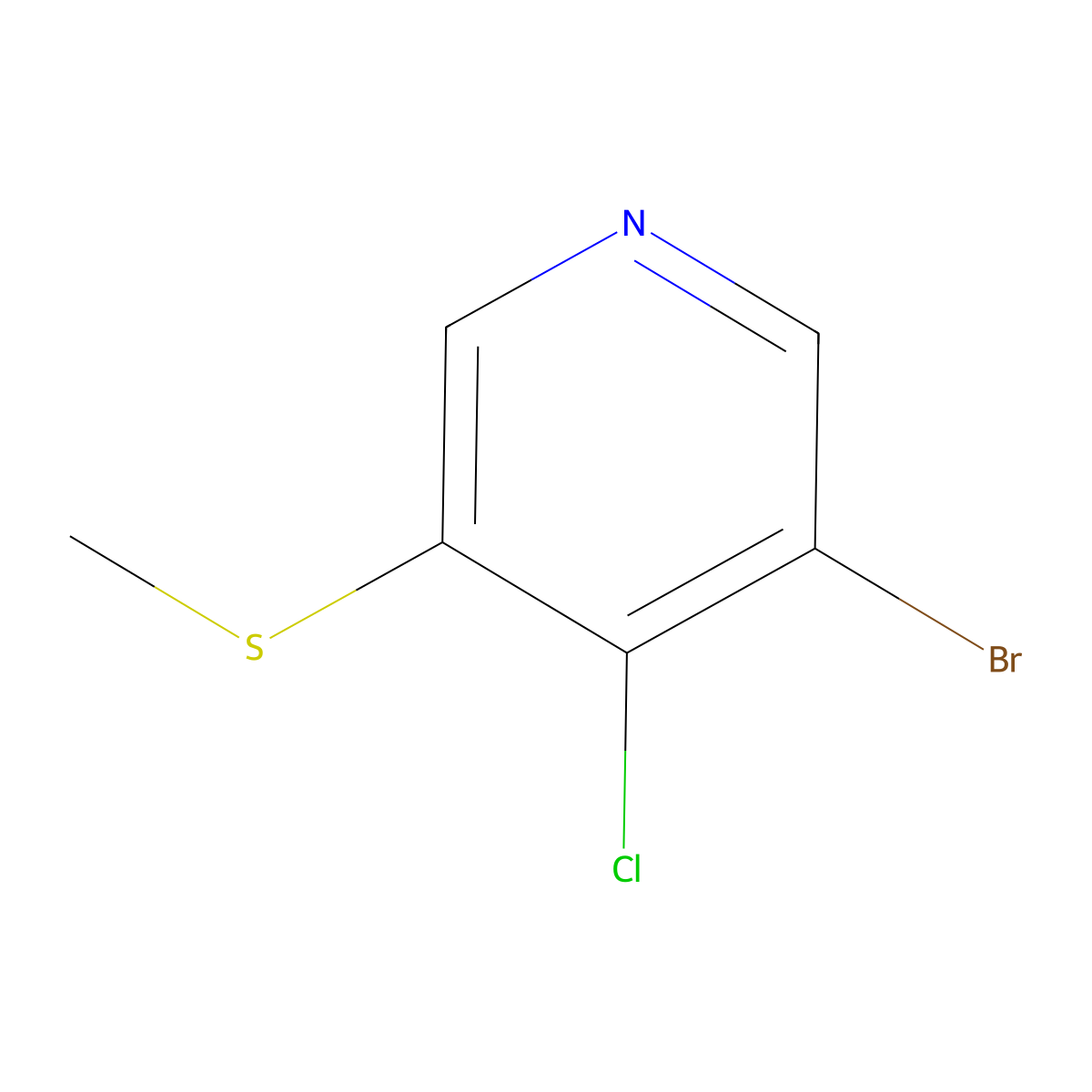 3-Bromo-4-chloro-5-(methylthio)pyridine molecular structure, CAS 2918835-93-3