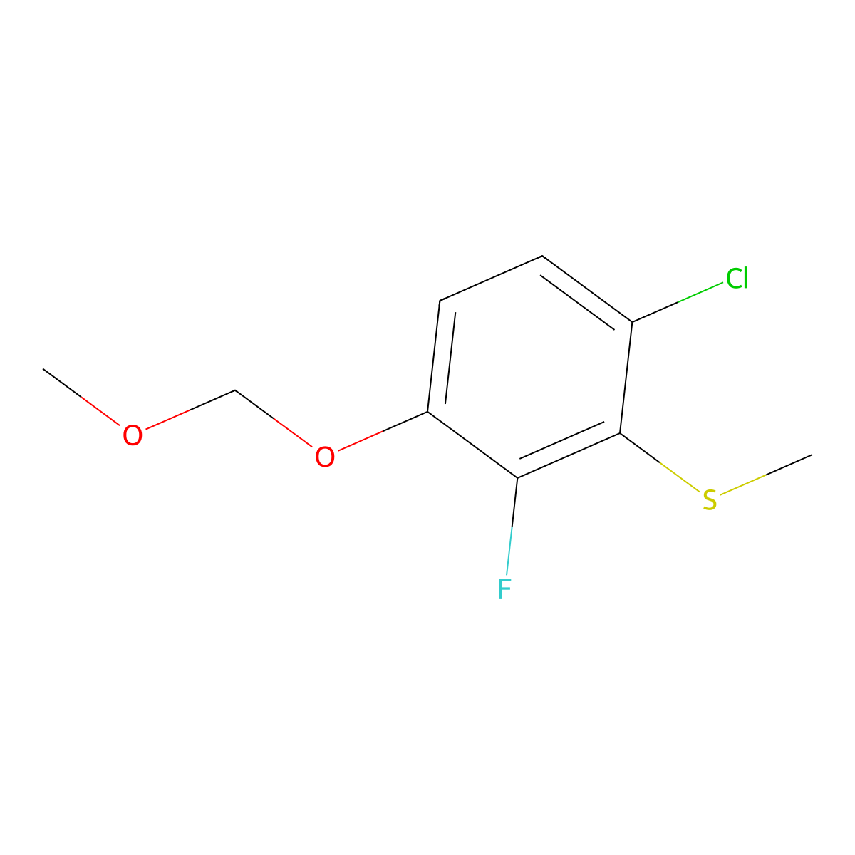 (6-Chloro-2-fluoro-3-(methoxymethoxy)phenyl)(methyl)sulfane molecular structure, CAS 2918836-30-1
