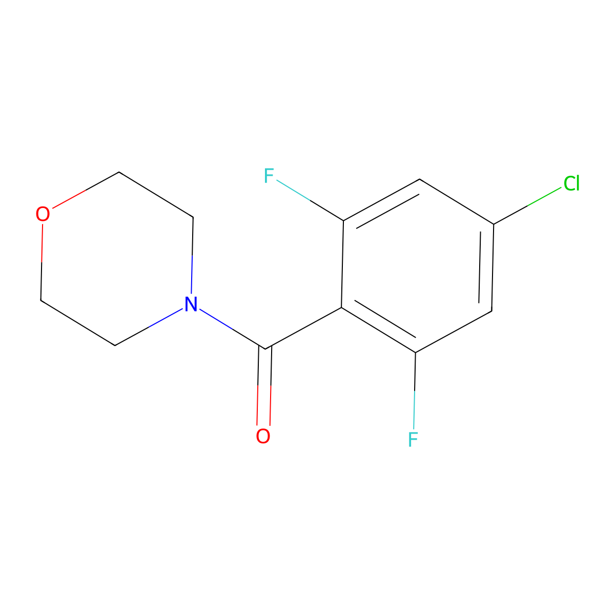 (4-Chloro-2,6-difluorophenyl)(morpholino)methanone molecular structure, CAS 2918836-39-0