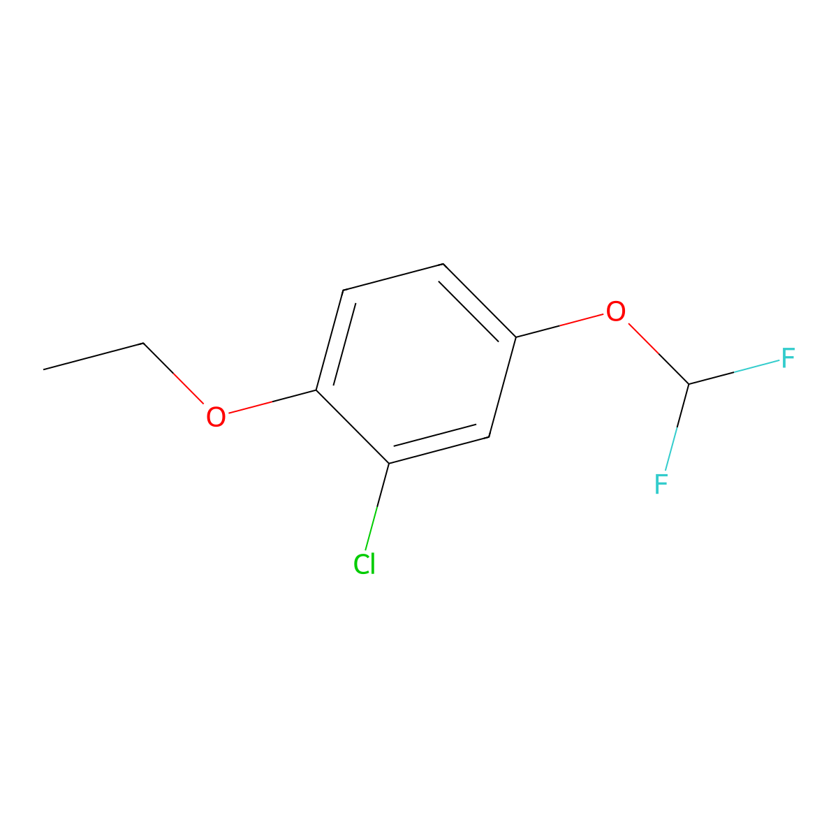 2-Chloro-4-(difluoromethoxy)-1-ethoxybenzene molecular structure, CAS 2918836-51-6