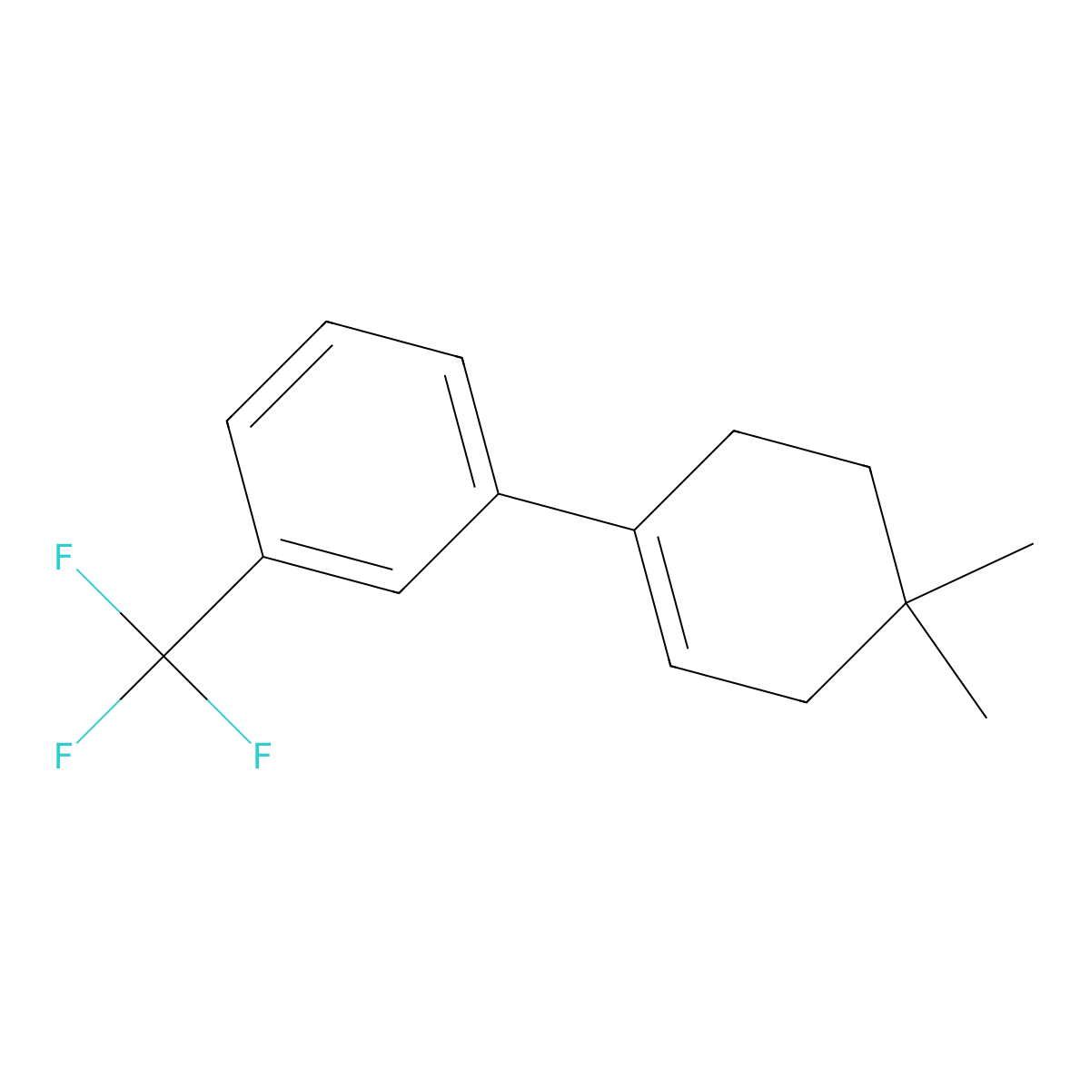 4,4-Dimethyl-3'-(trifluoromethyl)-2,3,4,5-tetrahydro-1,1'-biphenyl molecular structure, CAS 2918836-89-0
