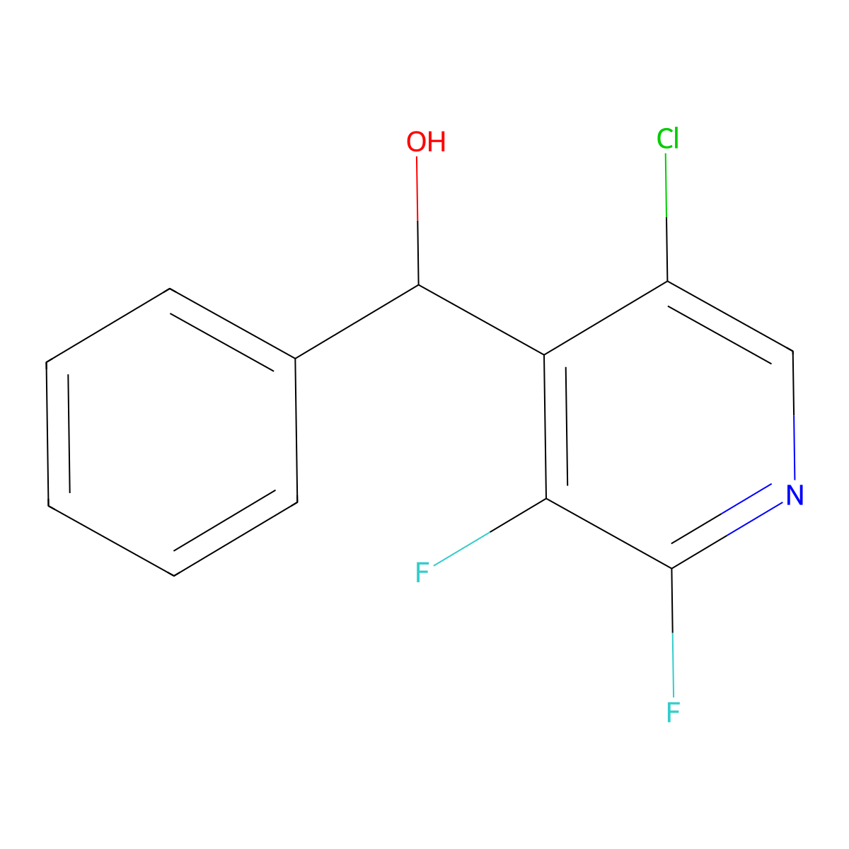 (5-Chloro-2,3-difluoropyridin-4-yl)(phenyl)methanol molecular structure, CAS 2918837-45-1