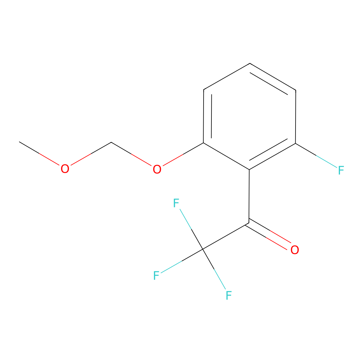 2,2,2-Trifluoro-1-(2-fluoro-6-(methoxymethoxy)phenyl)ethanone molecular structure, CAS 2918837-57-5