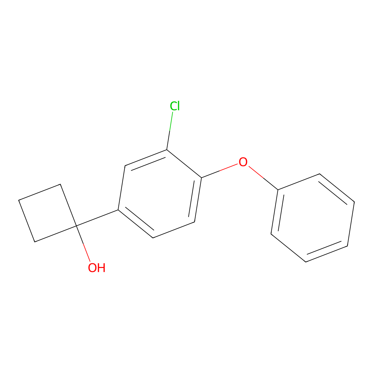1-(3-Chloro-4-phenoxyphenyl)cyclobutanol molecular structure, CAS 2918837-80-4