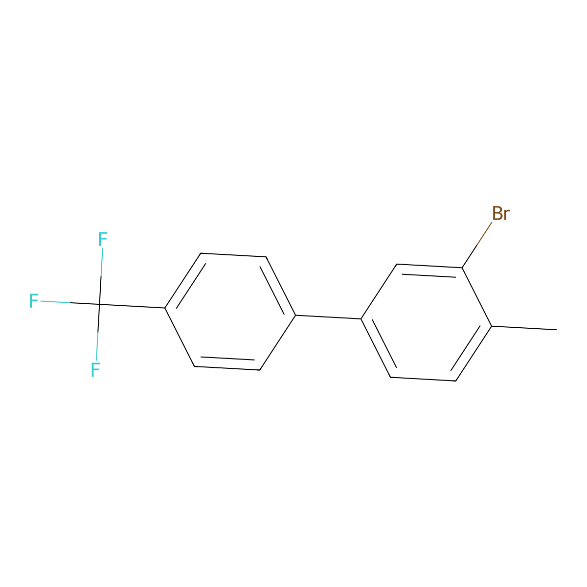 3-Bromo-4-methyl-4'-(trifluoromethyl)-1,1'-biphenyl molecular structure, CAS 2918838-33-0