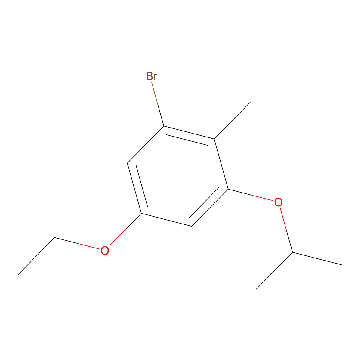 1-Bromo-5-ethoxy-3-isopropoxy-2-methylbenzene molecular structure, CAS 2918838-41-0