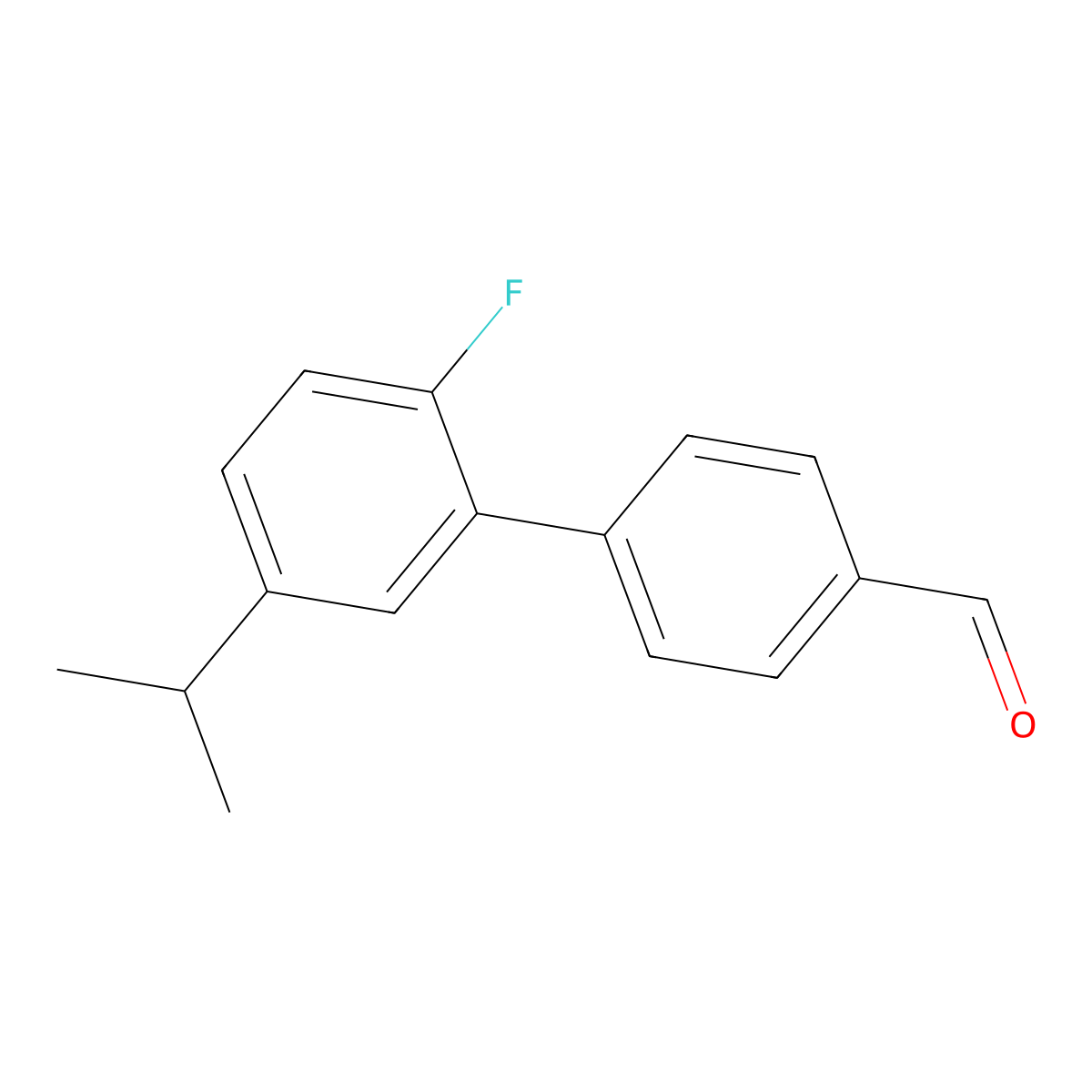 2'-Fluoro-5'-isopropyl-[1,1'-biphenyl]-4-carbaldehyde molecular structure, CAS 2918838-45-4