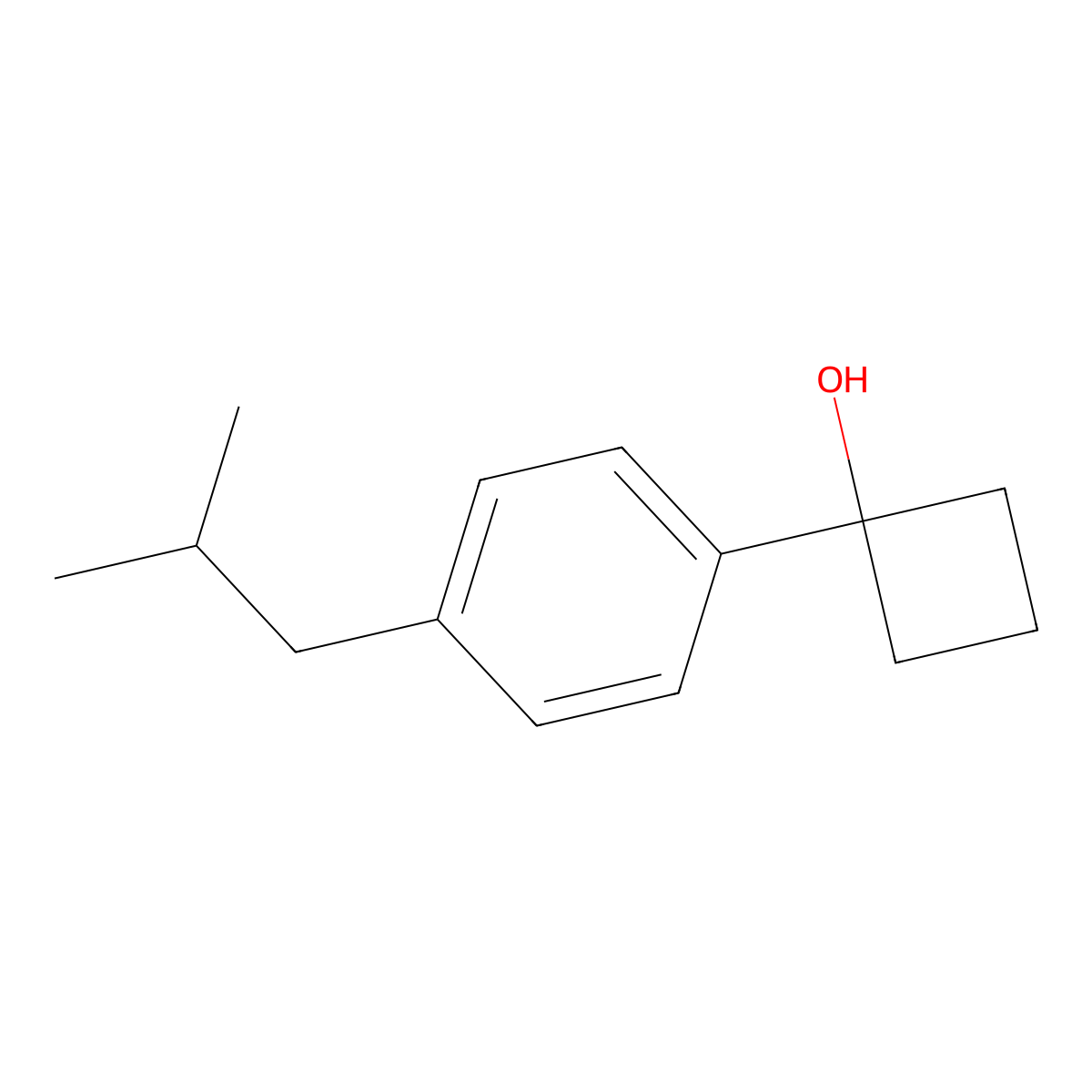 1-(4-Isobutylphenyl)cyclobutan-1-ol molecular structure, CAS 2918838-59-0