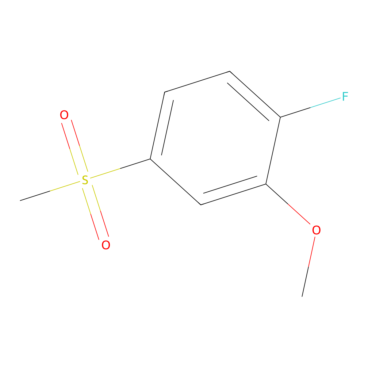 1-Fluoro-2-methoxy-4-(methylsulfonyl)benzene molecular structure, CAS 2918838-65-8