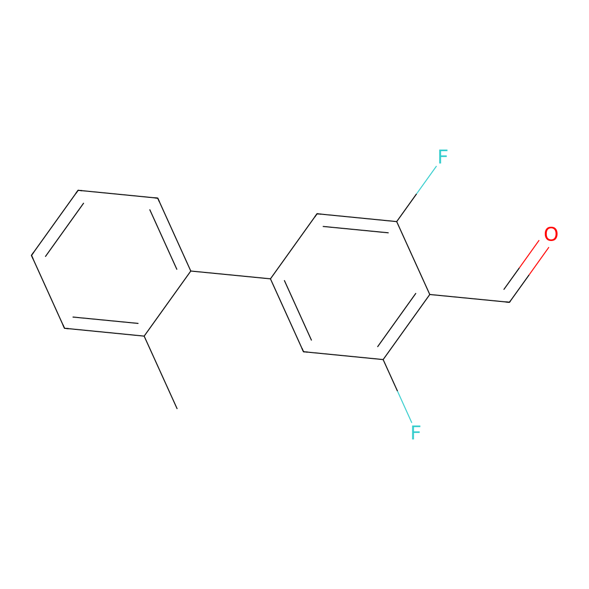 3,5-Difluoro-2'-methyl-[1,1'-biphenyl]-4-carbaldehyde molecular structure, CAS 2918839-53-7