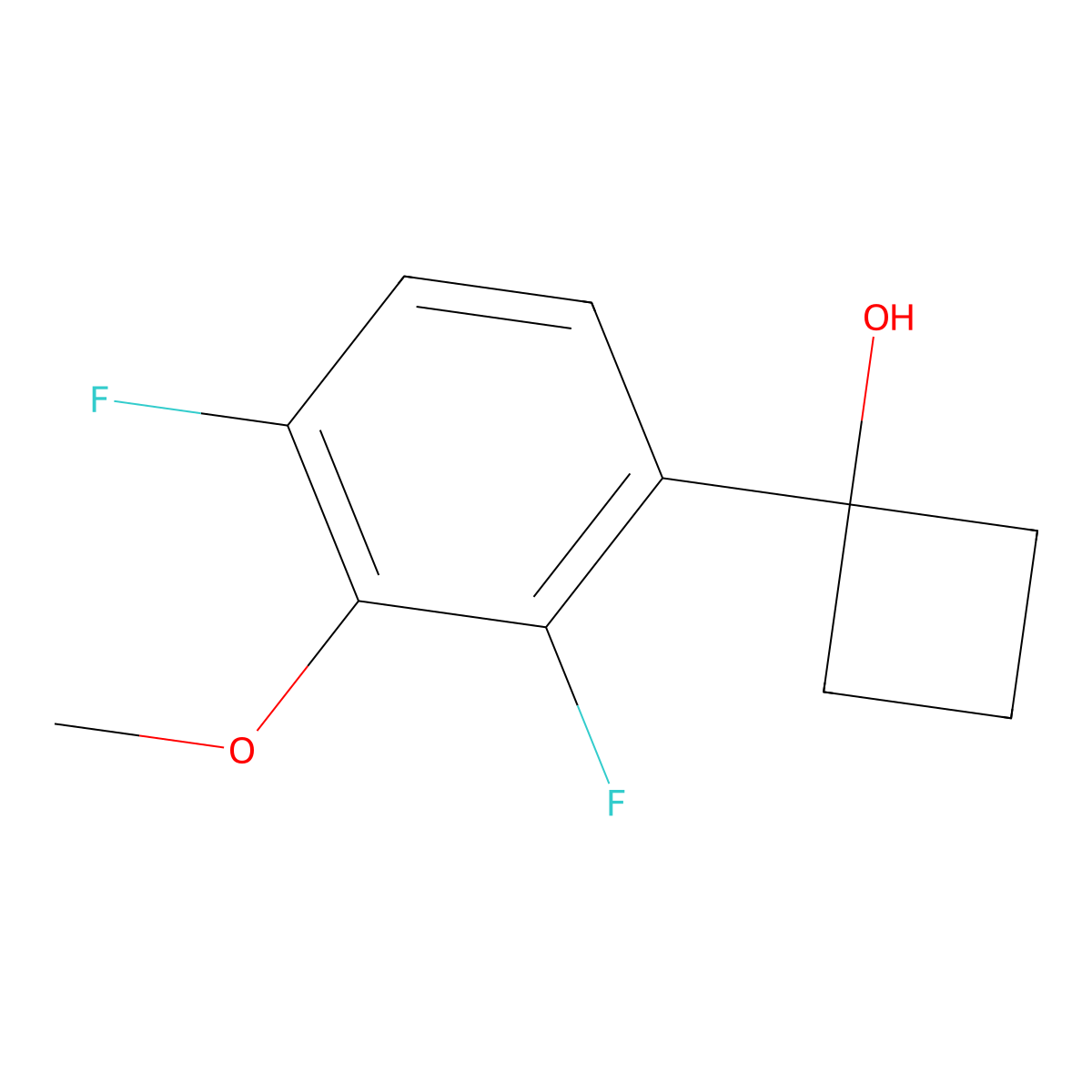 1-(2,4-Difluoro-3-methoxyphenyl)cyclobutanol molecular structure, CAS 2918839-80-0