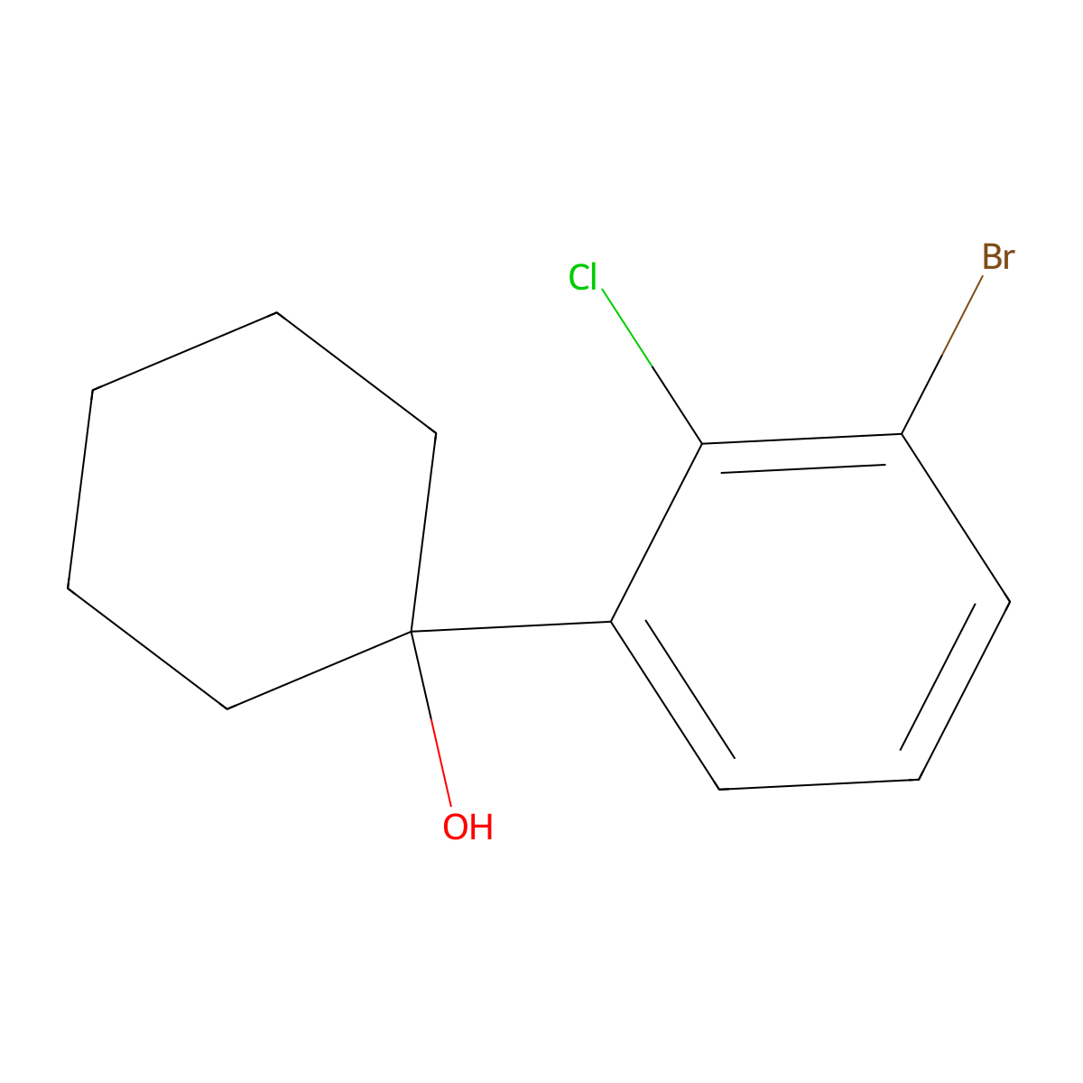 1-(3-Bromo-2-chlorophenyl)cyclohexanol molecular structure, CAS 2918840-49-8
