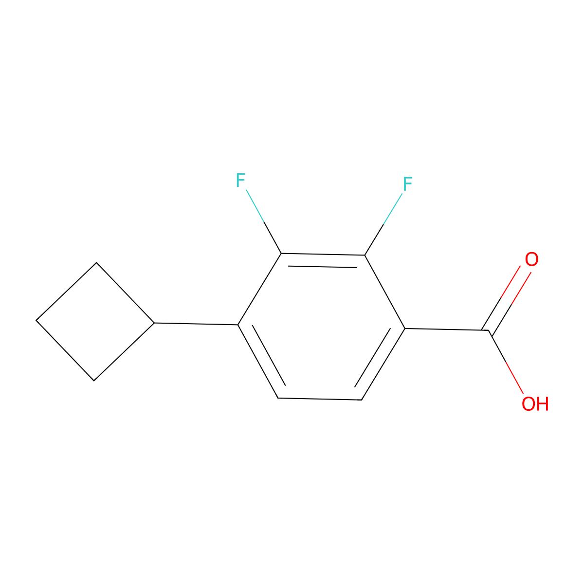 4-Cyclobutyl-2,3-difluorobenzoic acid molecular structure, CAS 2918840-96-5