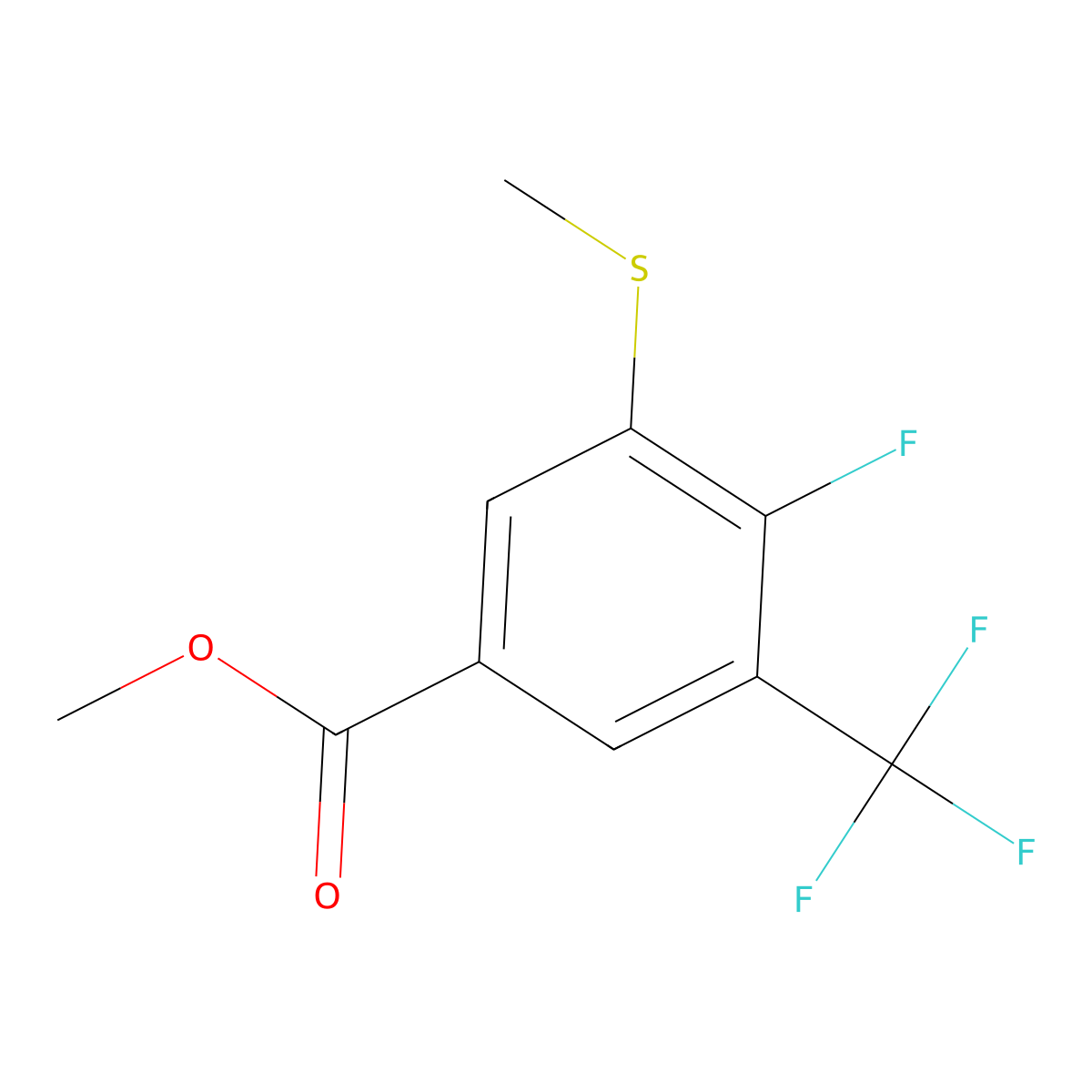 Methyl 4-fluoro-3-(methylthio)-5-(trifluoromethyl)benZoate molecular structure, CAS 2918842-10-9
