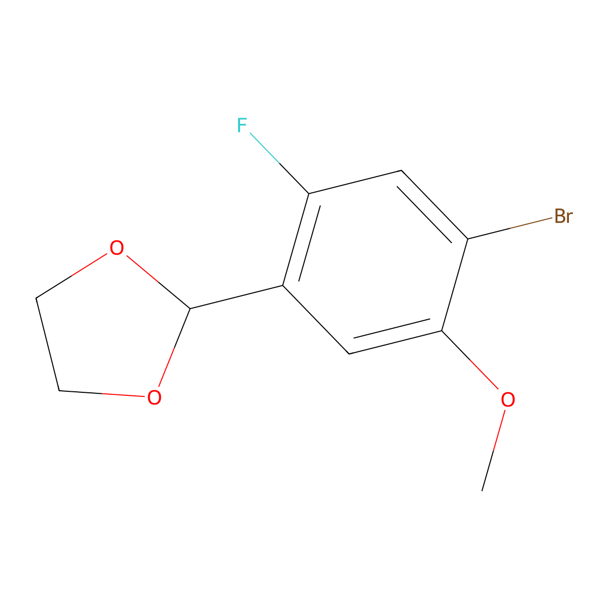 2-(4-Bromo-2-fluoro-5-methoxyphenyl)-1,3-dioxolane molecular structure, CAS 2918842-56-3