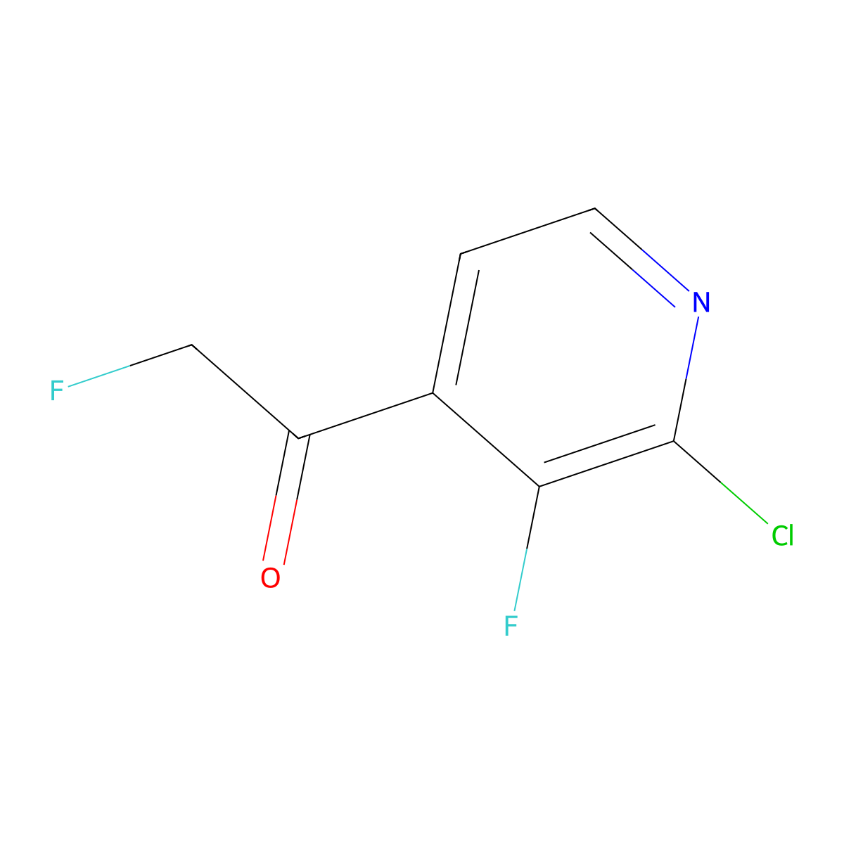 1-(2-Chloro-3-fluoropyridin-4-yl)-2-fluoroethanone molecular structure, CAS 2918842-64-3