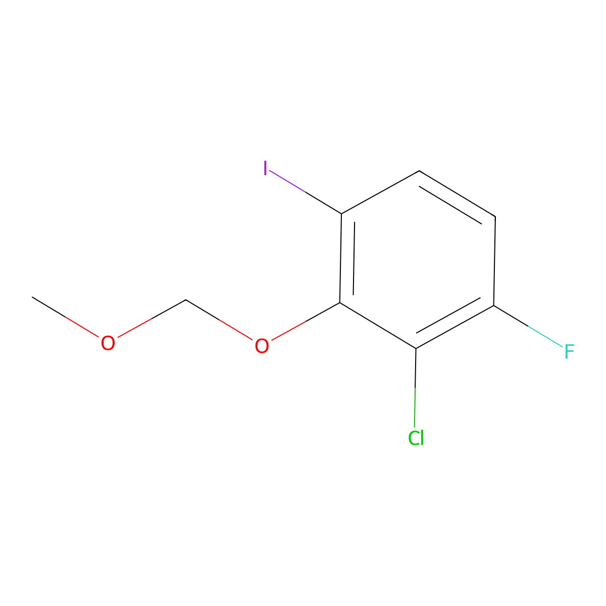 2-Chloro-1-fluoro-4-iodo-3-(methoxymethoxy)benZene molecular structure, CAS 2918842-65-4