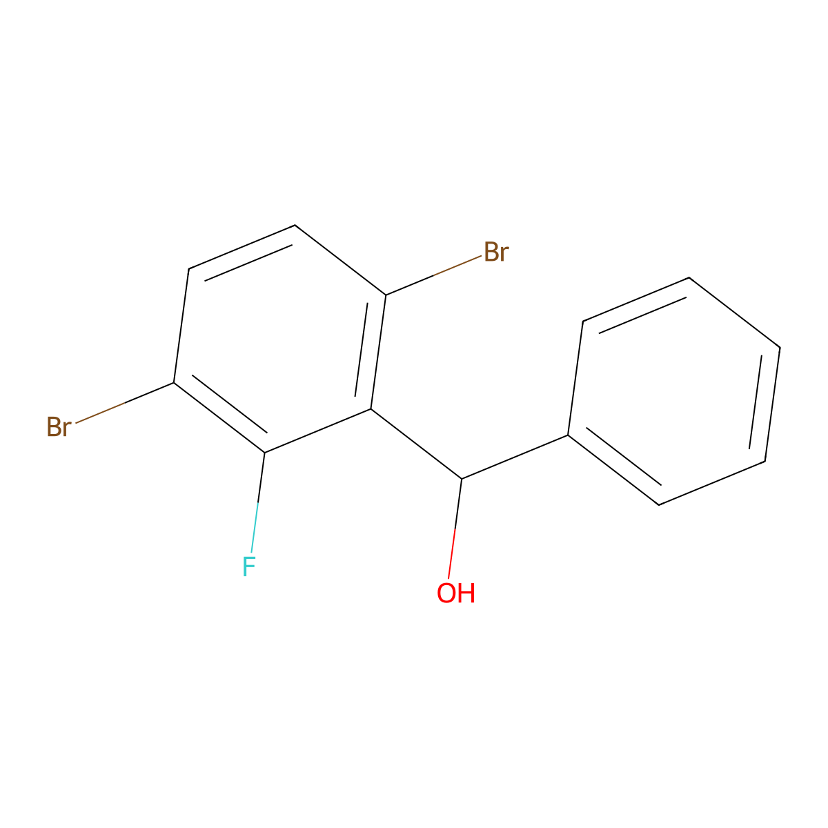 (3,6-Dibromo-2-fluorophenyl)(phenyl)methanol molecular structure, CAS 2918842-97-2