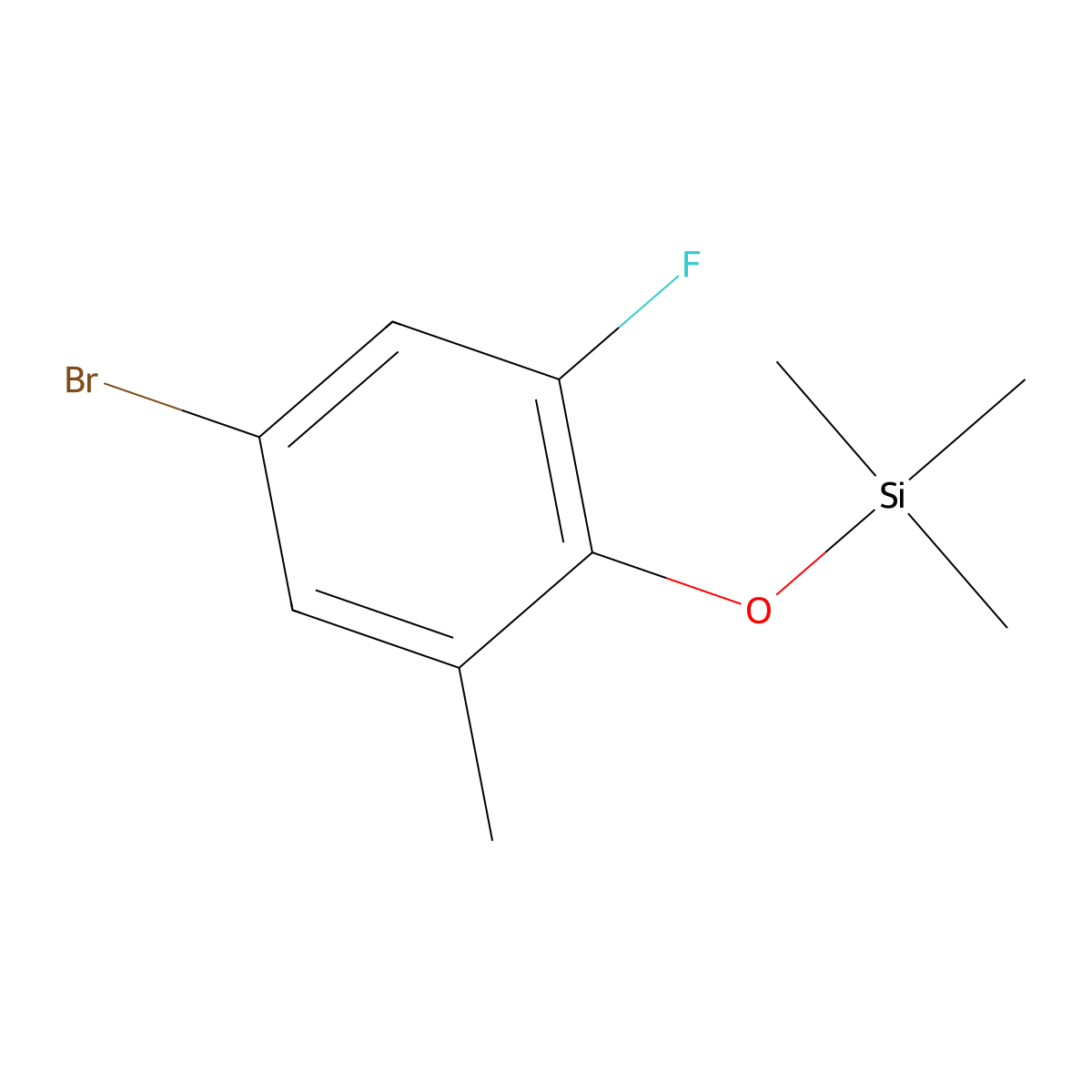 (4-Bromo-2-fluoro-6-methylphenoxy)trimethylsilane molecular structure, CAS 2918843-00-0