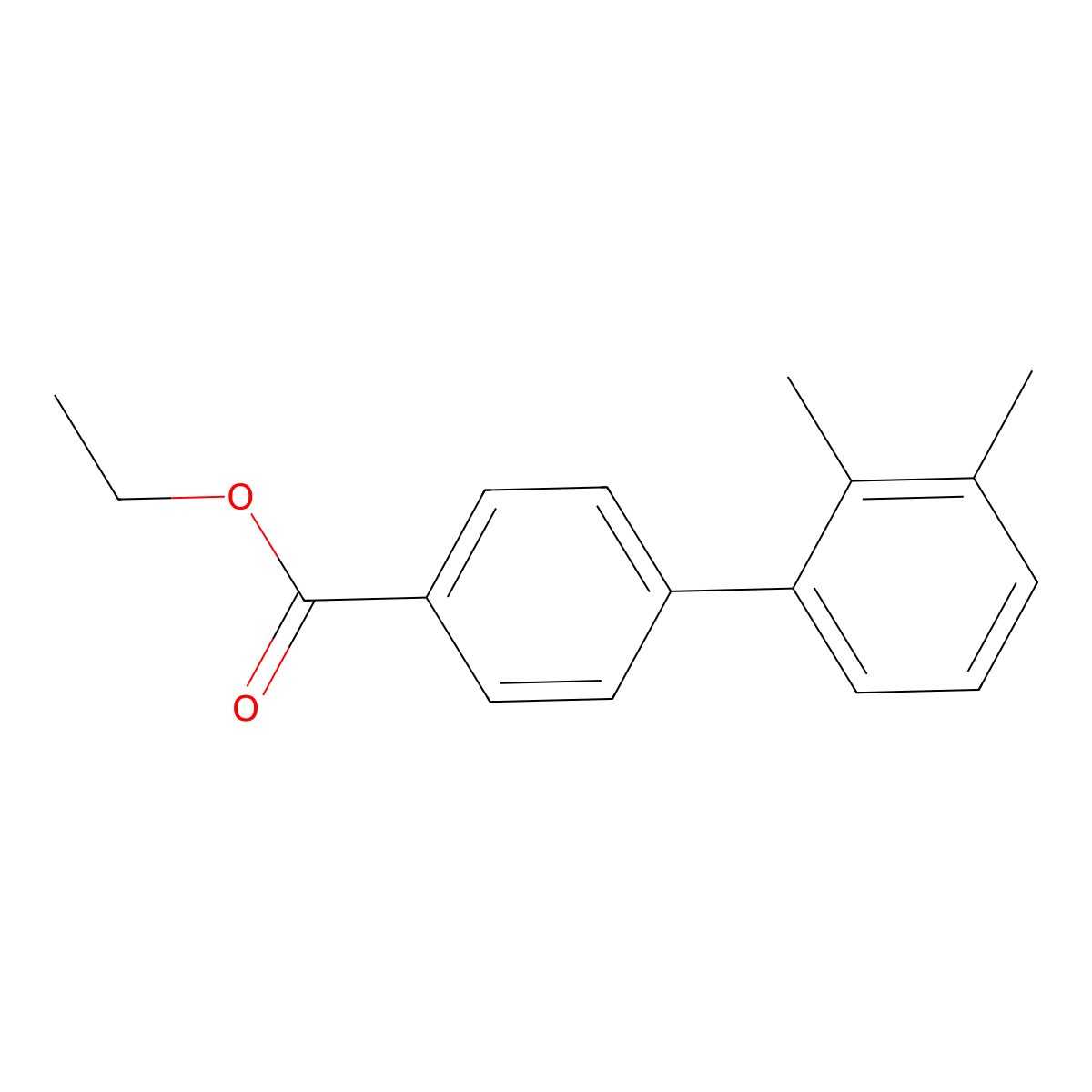 Ethyl 2',3'-dimethyl-[1,1'-biphenyl]-4-carboxylate molecular structure, CAS 2918843-20-4