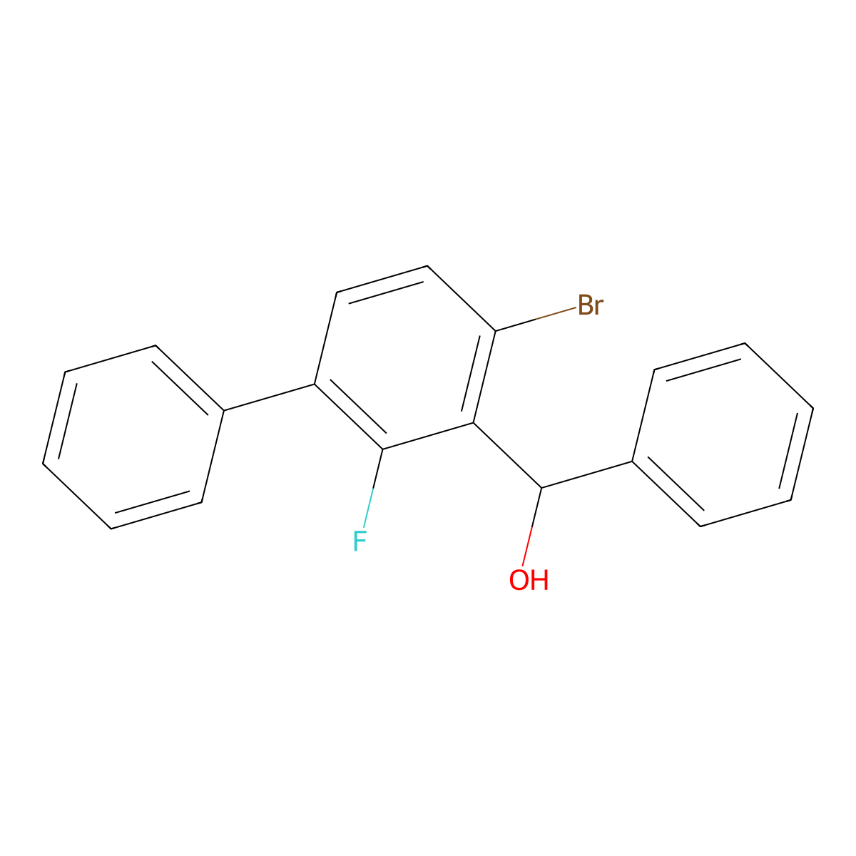 (4-Bromo-2-fluoro-[1,1'-biphenyl]-3-yl)(phenyl)methanol molecular structure, CAS 2918843-22-6