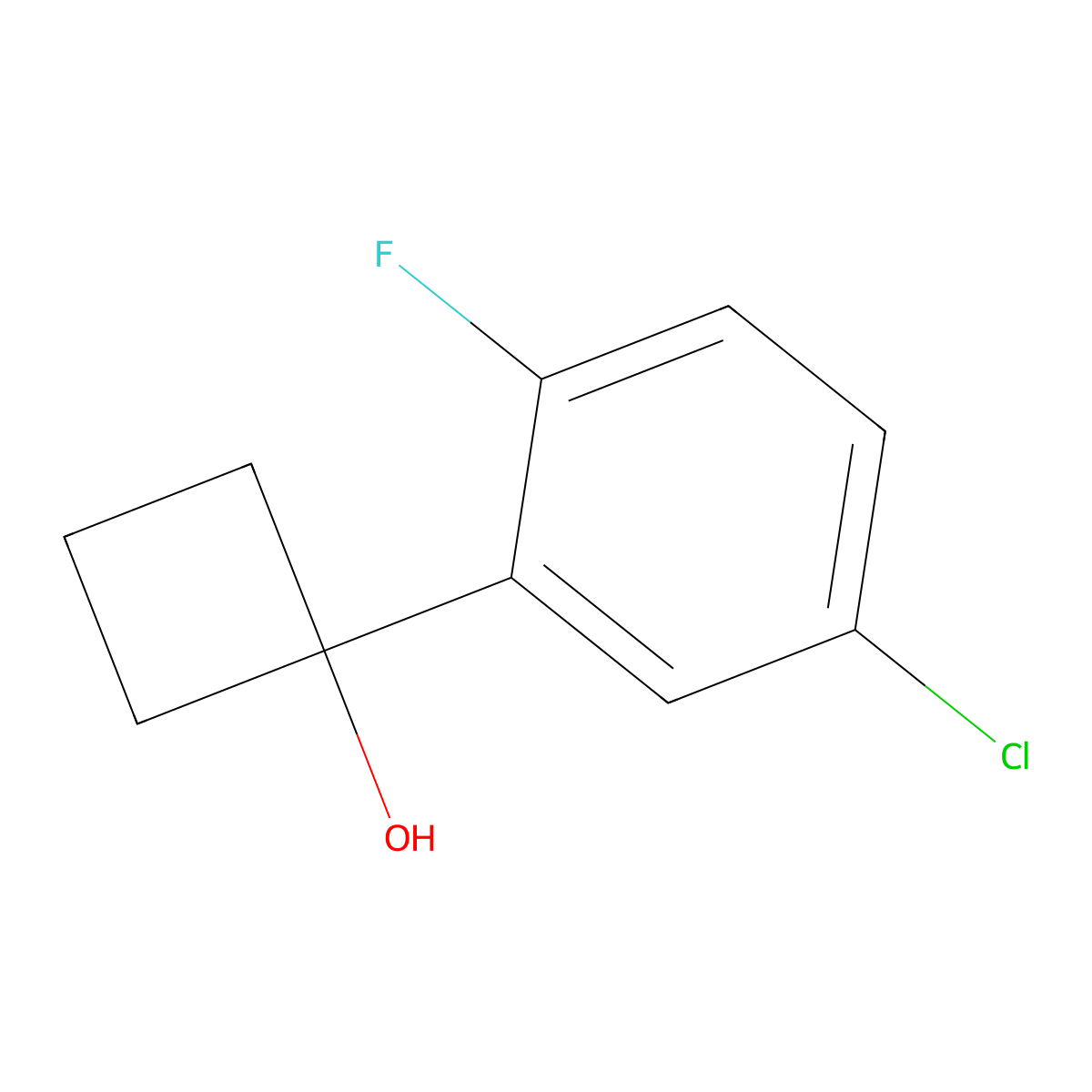 1-(5-Chloro-2-fluorophenyl)cyclobutan-1-ol molecular structure, CAS 2918843-26-0