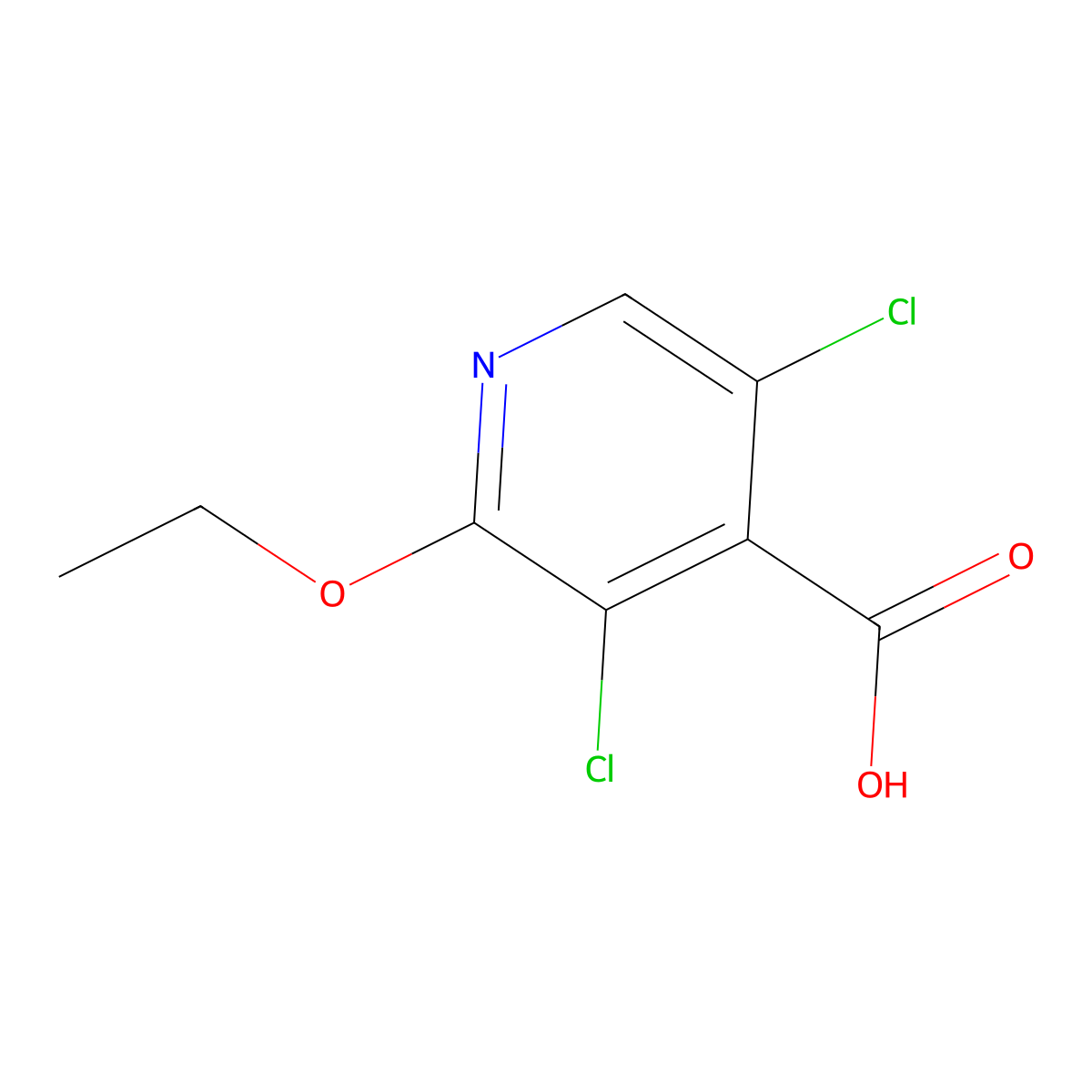 3,5-Dichloro-2-ethoxyisonicotinic acid molecular structure, CAS 2918843-45-3